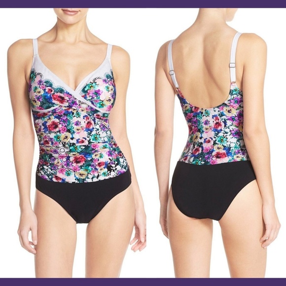 NWT PROFILE‎ by Gottex FUJI Floral Twist One Piece - Picture 1 of 5